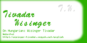 tivadar wisinger business card